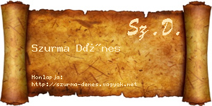 Szurma Dénes névjegykártya